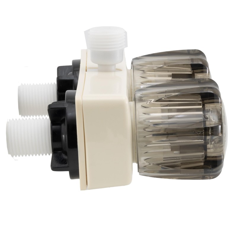 RV/Mobile Home Shower Faucet with Top Threaded Diverter - Parchment