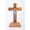 Crucifix Free Standing 11 cm high .Free Standing cross. Standing.Crucifix Wood on a stand. Olive wood cross