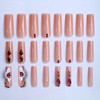 Red Rhinestone Press on Nails Full Cover False Nails with