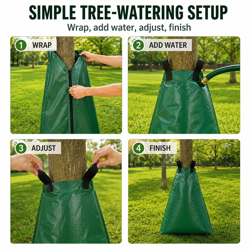 20-Gallon Tree Watering Bag for Slow-Release Irrigation – Reusable PVC