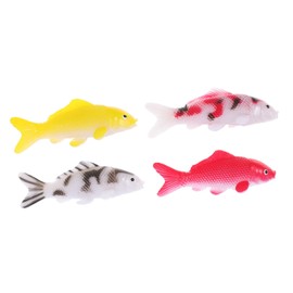 BESPORTBLE 4pcs Miniature Goldfish Figurines - Miniature Goldfish Fake Fish Model Decorations Fairy Garden Accessories Ornament Mini Fish Statues