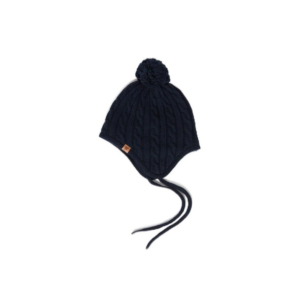 Polarn O. Pyret CABLE KNIT WOOL BLEND PILOT CAP (4MOS-2YRS)