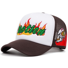 UMiCHOi Embroidery Trucker Hat Cute Motion Dad Hat Mesh Baseball Caps for Men Women Youth