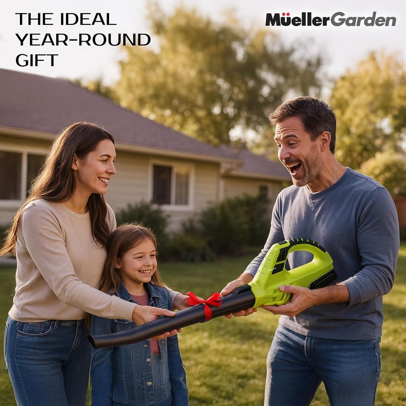 Mueller UltraStorm Cordless Leaf Blower, 2 Batteries Included for 2X