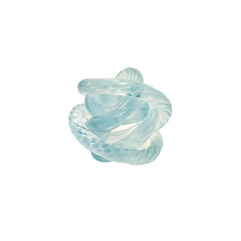 Beachcombers Glass Frosted Knot Dark Teal Blue Coastal Beach Nautical