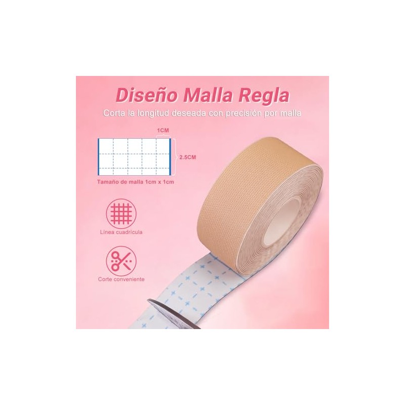 2 Rollos Cinta Antiarrugas para Levantar Cara,Parche Lifting 2.5cm*5m/Rollo