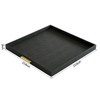 HofferRuffer Extra Large Square Serving Tray, Elegant Faux Leather Ottoman