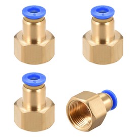 sourcing map Pack of 4 Pipe Fittings Push Connector 6 mm Pipe Outer Diameter x 3/8PT Female Straight Pneumatic Connection Pipe Fitting