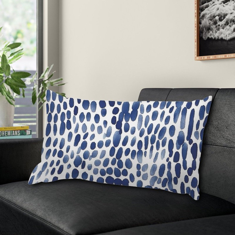 SILYHEART Navy Cheetah Leopard Print Rectangular Throw Pillow Cover African