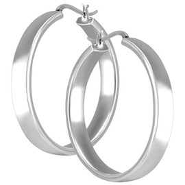 Vinani Jewelry CBAG Sterling Silver 925 Creole Earrings