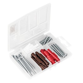 Fiero TQ-26J, Estuche 26 taquetes 3/16", 1/4", 5/16" con pijas # 6, 8, 10