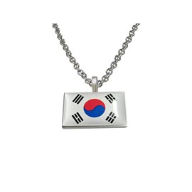 South Korea Flag Pendant Necklace