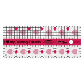 Creative Grids I Love My Quilt Friends Mini Quilt Ruler 2-1/2in x 6in - CGRQF26