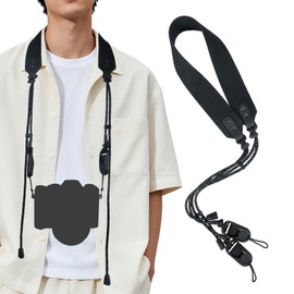 [Kukefa] 2025新開発・丈夫さ カメラストラップ ネックストラップ 長さ調整可能 首掛け 斜め掛け 一眼レフ用 おしゃれ カメラストラップ 着脱式 首や肩への負担軽減 プレゼント