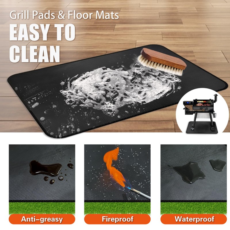 60*40 Inch Outdoor Mat, Double-Sided Waterproof & Fireproof Under Grill