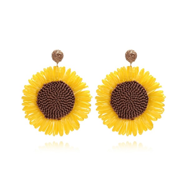 Toeccy Rattan Earrings for Women Sunflower Drop Earrings Boho Earrings
