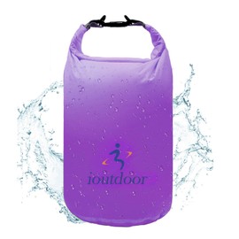 ioutdoor Waterproof Dry Bags Lightweight 2L/5L/10L/20L Keep Dry Clean, Dry Compression Sacks Small Large for Kayaking, Gym, Hiking, Swimming, Camping, Canoeing, Boating, Fishing (Purple, 10L)