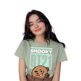Máscara De Látex | Playera para Mujer BT21 Edición Limitada | Camiseta Cuello Redondo | Comfy Fit 100% Algodón