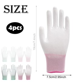 4 Pairs Heat Gloves for Hair Styling, Heat Resistant Gloves, Heat Protection Gloves for Hair Styling, Long Lasting & Comfortable Thermal Gloves for Hairdressers, Stylists, Beauticians (Pink, Green)