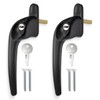 Bwintech 2 Pcs Offset Black UPVC Aluminium Window Handle,Left Hand,