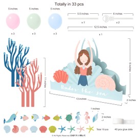 Cheerland Mermaid Centerpiece for Tables used for Under the Sea Girls Birthday Beach Party Sea Animals Table Ornaments Party Supplies and Decorations