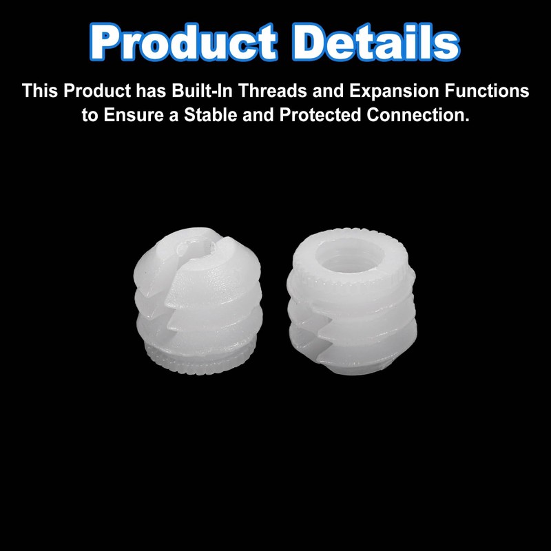 sourcing map 100Pcs 0.43"x0.41" Hinge Dowels, Plastic Dowel Insert with