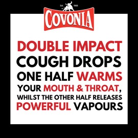 Covonia Double Impact Cough Drops Original Flavour , Powerful Menthol Vapours , Suitable for Vegetarians , Alcohol Free Cough Drops , 51g