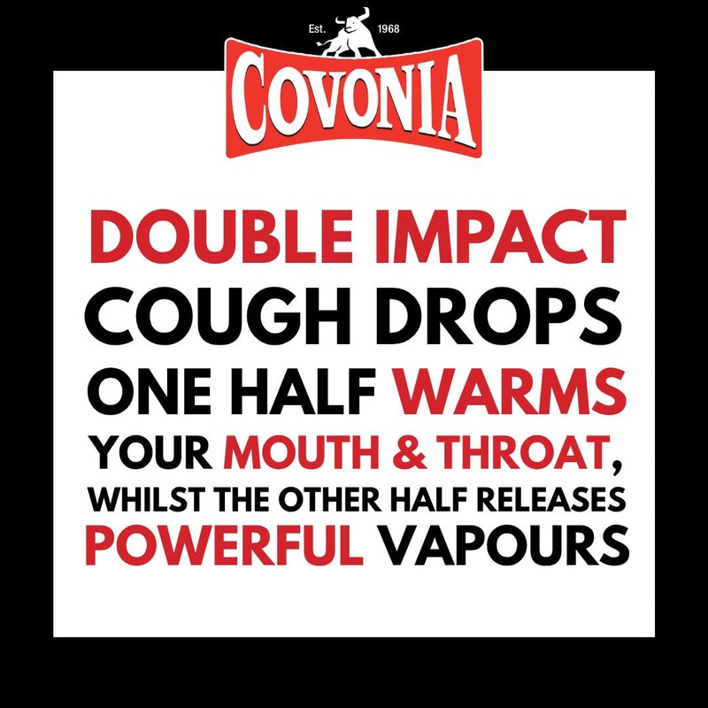 Covonia Double Impact Cough Drops Original Flavour , Powerful Menthol