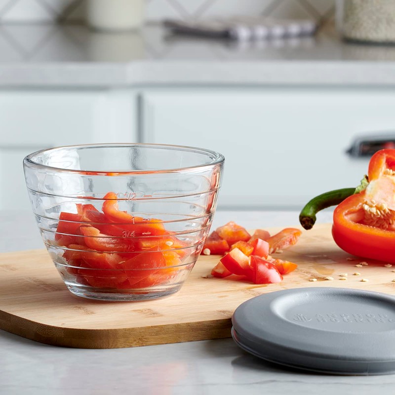 Anchor Hocking Glass 6 Piece 2 Cup 4-IN-1 PREP BOWLS