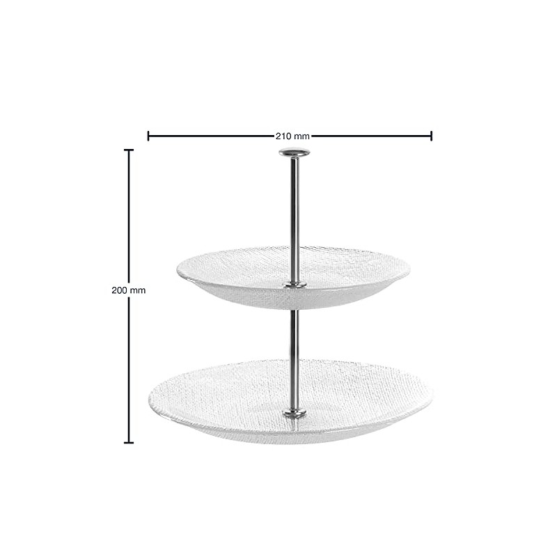 Leonardo Pralina 2-stöckige Etagere, 2-teilig, rund, klares Strukturglas, 024610