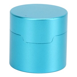 Round Aluminum Alloy Billiard Chalk Case, PortableChalk Box Holder with Compact Size, Round PoolChalk Holder, Durable Material and Clean Lid for PoolSports Accessory (Blue)