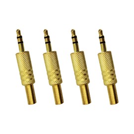 Bociloy 4 Pack 3.5mm Male Audio Plug Connectors, Gold Plated, Spring Coax Cable, Easy to Install, For Headphones & Audio Devices
