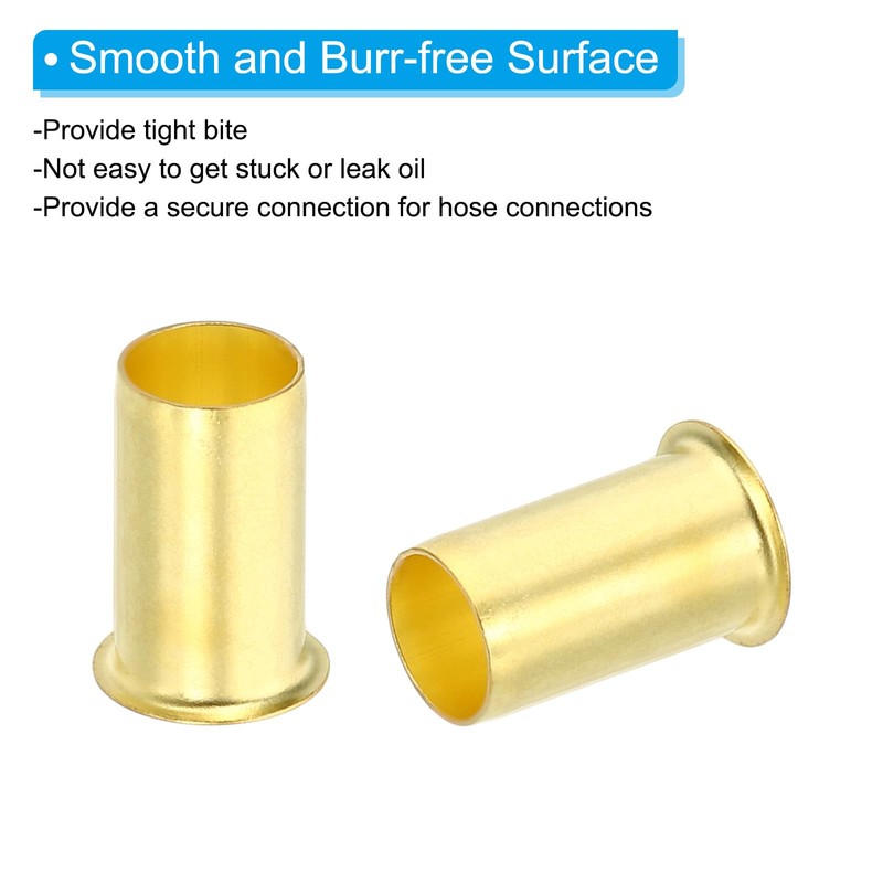 PATIKIL Brass Compression Insert, 40 Pack 10mm OD x 8mm