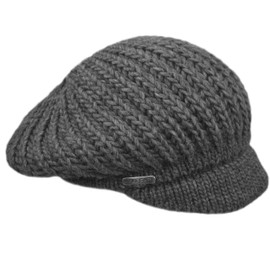 Melegari Knitted Hat with Visor, Hat with Visor, Wool and Alpaca, Made in Italy for Men and Women, Autumn/Winter, darkgray