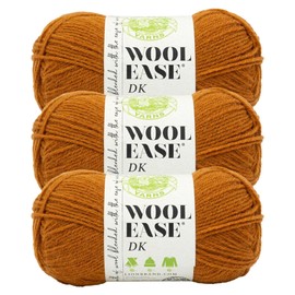 Lion Brand Wool-Ease DK Yarn, Yarn for Knitting, Crocheting, and Crafts, Pumpkin, 3 Pack