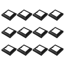 JarThenaAMCS 12Pcs PVC Post Skirt 3.5 x 3.5 Inch Black Post Base Cover Split Style PVC Fence Post Sleeve Reusable Column Wraps Post Trim for Porch Fence Deck Stairs Rails