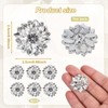 Pack of 6 Flower Rhinestone Buttons, Crystal White Colour Sew-On