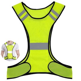 WQEDVN High Vis, Running Reflective Vest, Reflective Vest, for Women Men Kids Biking Cycling Riding Travel Drivers Workers Clothing Accessories(Fluorescent Yellow)