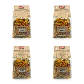 Sophia Foods Four-Color Bronze Dye Torchietti Pasta, 1lb Bag (4-Pack) - Organic, Artisanal, and Made in Italy
