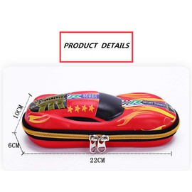 UROVO Pencil Case Large Capacity with Compartments Tank Pen Pouch Holder Waterproof EVA Organizer Stationery Box Red Supercar