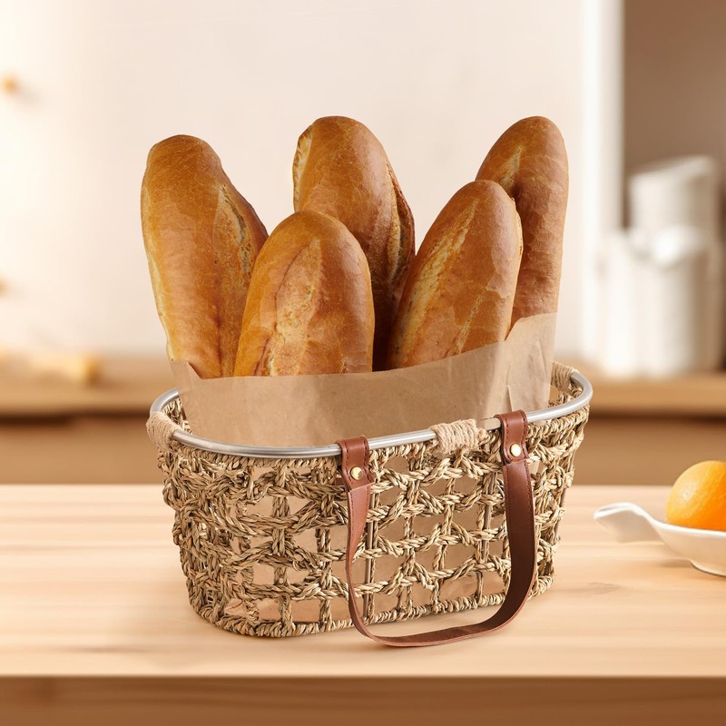 Farmhouse Seagrass Egg Baskets for Collecting Fresh Eggs Handmade Egg