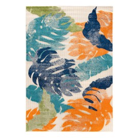Rugshop Arles Palm Floral Leaves Non-Shedding Rug for Patio Deck Backyard Indoor/Outdoor Area Rug 5' x 7' Multi