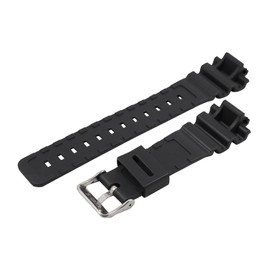 TARO'S TPU Urethane Black Replacement Watch Band / Strap with Instruction Manual / Spring Bar Remover, G-Shock 0.6 inch (16 mm) type, Luxury