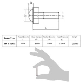 50Pcs Metric M4 x 30mm Knobs Screws for Chinese Konbs Pulls Handles,30mm Length Washer Head Bolts Phillips Drive PWM Machine Screw for Metric M4 Holes Cabinet Door Drawer Handles (M4 x 30mm, 50 Pcs)
