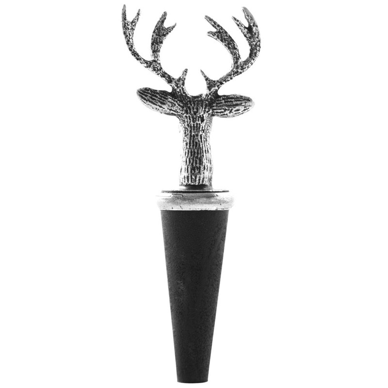 English Pewter Company Deer Head Antler Elk Wine Bottle Stopper