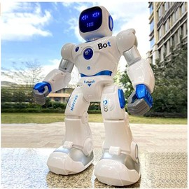 Ruko 1088 Smart Robots for Kids, Large Programmable Interactive RC Robot with Voice Control, APP Control, Present for 4 5 6 7 8 9 Years Old Kids Boys and Girls - Color: Blue