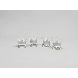 White Crown Tire Wheel Stem Air Valve Caps Car Truck Hot Rod Bike US - 4PCS Set