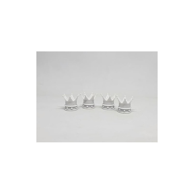 White Crown Tire Wheel Stem Air Valve Caps Car Truck