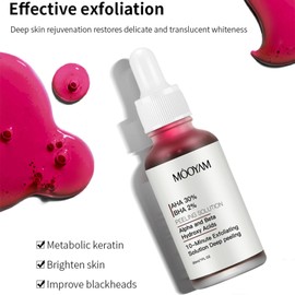 Generic Peeling Solution AHA 30% + BHA 2% Exfoliating Facial Serum Chemical Peel for Face Fighting Blemishes Reduces Pore Congestion and Fine Lines, 1.0Fl Oz/30ml (1 PCS)