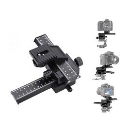 Control deslizante de riel de enfoque macro profesional de 4 vías, control deslizante de cámara liviana con tornillo de montaje de 1/4 ", para la mayoría de las cámaras digitales y DSLR, bueno para di